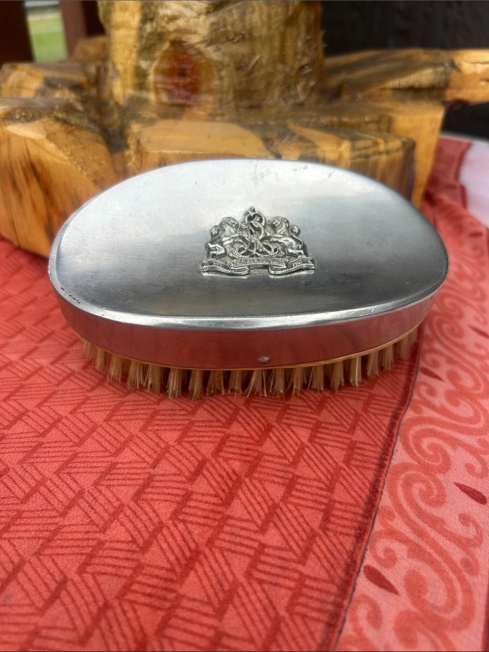 RARE Ralph Lauren Men's Safari Collection Boar Bristle Hair Brush Logo Crest